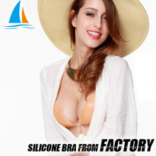 Gathering strapless silicone nipple bra inserts